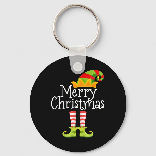 Llavero Feliz Navidad Santa Elf Squad de renos Funny Xma (Anverso)