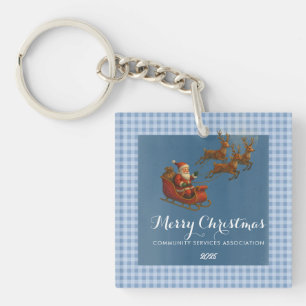 Llavero Feliz Navidad Santa Reindeer