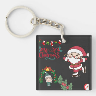 Llavero Feliz Navidad Santa Skater Niños Diversión de Navi