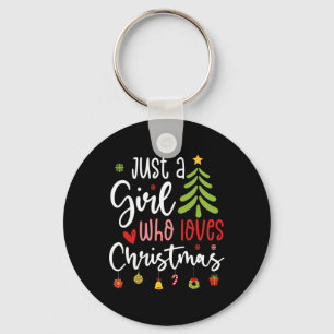 Llavero Feliz Navidad, sólo un Chica que ama a los Navidad