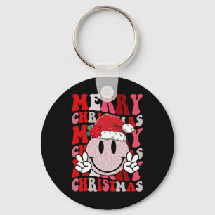Llavero Feliz navidad sonrisa cara a Santa Claus Gorra Gro