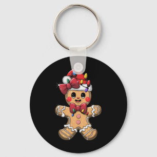 Llavero Feliz Navidad Tee Gingerbread Santa Pajamas Chica