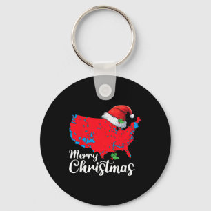 Llavero Feliz Navidad Trump Patriótico Mapa de Estados Uni