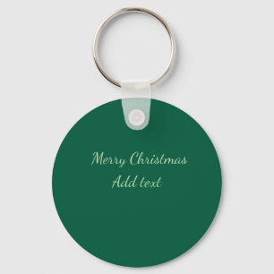 Llavero Feliz Navidad verde plano fondo solo vacaciones