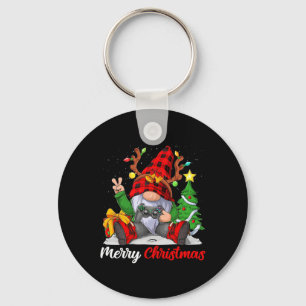 Llavero Feliz Navidad Xmas Jugador Gnomo Videojuego Chicos