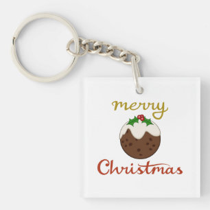 Llavero Feliz Navidad y diseño de pudding