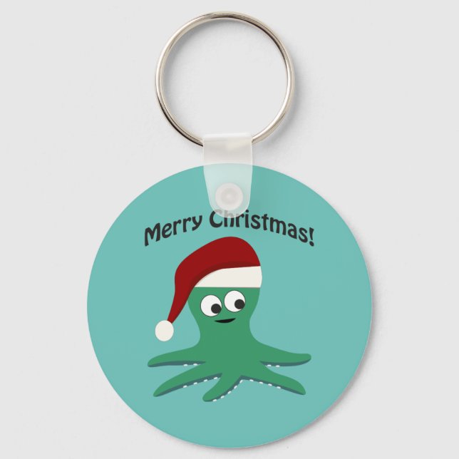 Llavero Feliz octopo navideño (Anverso)