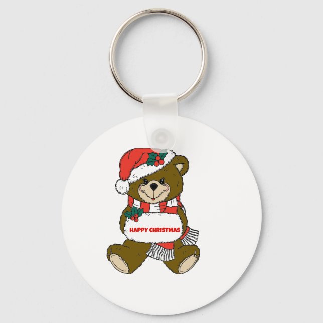 Llavero Feliz oso Navidad (Anverso)