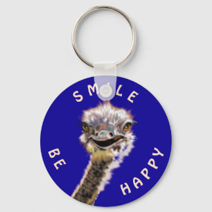 Llavero Feliz Ostrich - Sonríe - Sé feliz