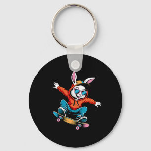 Llavero Feliz Pascua Bruh Skateboarding Bunny Pascua Niño 