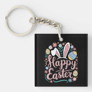 Llavero Feliz Pascua Conejo Lindo Conejo Huevos