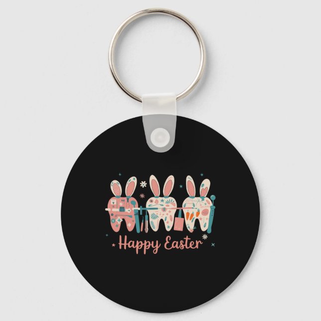 Llavero Feliz Pascua Dientes Diente Orejas de Conejo Denta (Anverso)