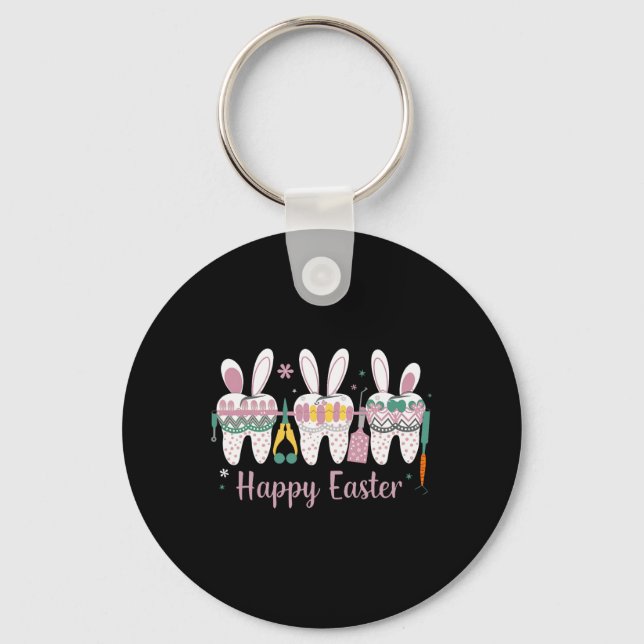 Llavero Feliz Pascua Dientes Diente Orejas de Conejo Denta (Anverso)