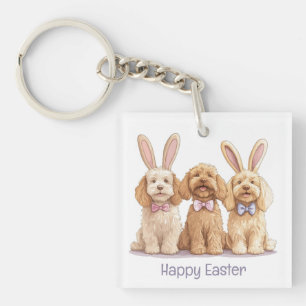 Llavero Feliz Pascua Goldendoodle Dogs