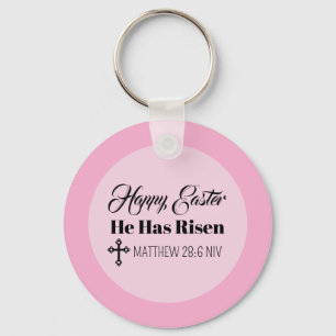 Llavero Feliz Pascua Ha Resucitado Versículo Bíblico Rosa 