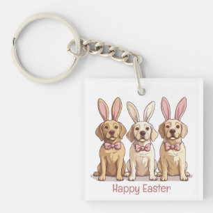 Llavero Feliz Pascua Labrador Retriever Perros Amarillos