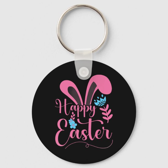 Llavero Feliz Pascua - Orejas Conejitas - Clic (Anverso)