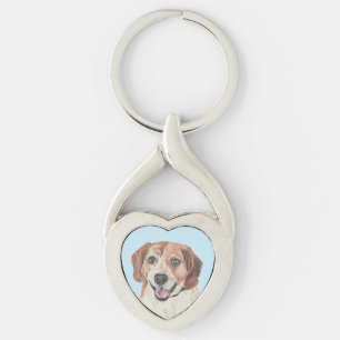 Llavero Feliz Pastel Beagle Heart Key Chain