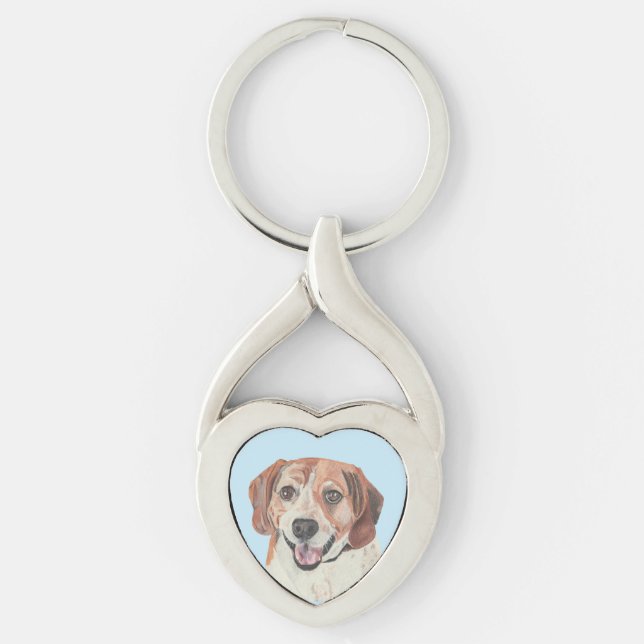 Llavero Feliz Pastel Beagle Heart Key Chain (Anverso)
