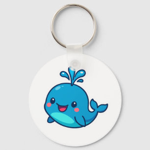 Llavero Feliz Pegatina de ballenas de Kawaii - amigo íntim