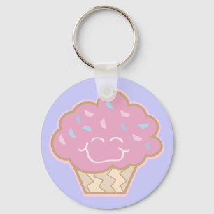 Llavero feliz pequeño pastelito de fresa
