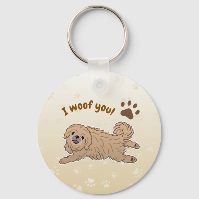 Llavero Feliz Perro Pekín, amante de ti (Anverso)