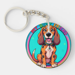 Llavero Feliz Personalizado Beagle Dog My Best Friend
