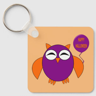 Llavero Feliz Personalizado de Lechuza Fiesta de Halloween
