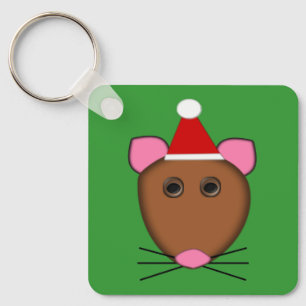 Llavero Feliz Personalizado del ratón navideño