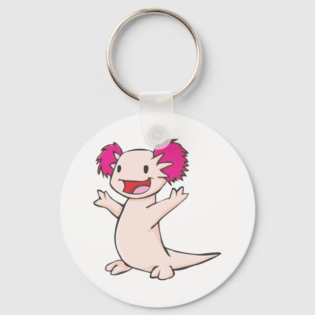 Llavero Feliz Personalizado mexicano de Axolotl (Anverso)