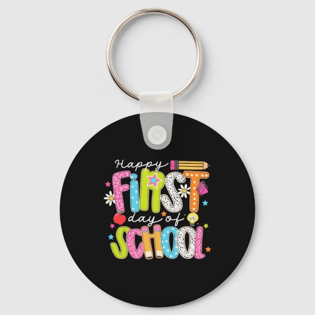 Llavero Feliz Primer Día De Escuela (Anverso)