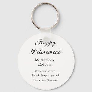 Llavero Feliz retiro añadir nombre años de servicio jubila