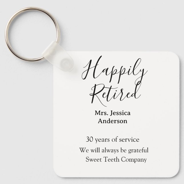 Llavero Feliz retiro añadir nombre años de servicio jubila (Anverso)