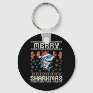 Llavero Feliz Sharkmas Navidades de tiburón Nochebuena niñ