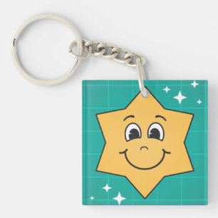 Llavero Feliz sonrisa de estrella personalizado, diseño de