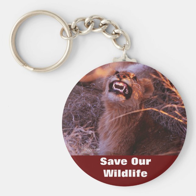 Llavero Feliz Tau Collar para Salvar nuestra Fauna Key Cha (Frente)