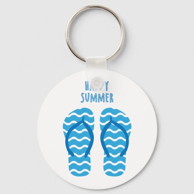 Llavero Feliz Verano Con Chanclas (Anverso)