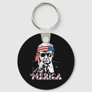 Llavero Feliz Vintage Trump 4 de julio Patriótico América 