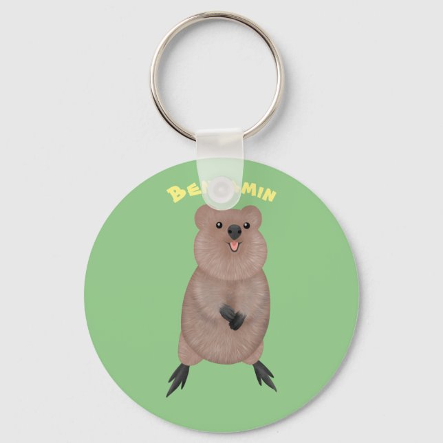 Llavero Feliz y lindo diseño de personalizados de quokka (Anverso)