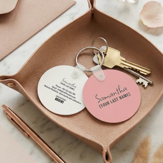 Llavero Feminine Minimalist keychain | Rose Beige (Feminine Minimalist Keychain | Rose Beige)