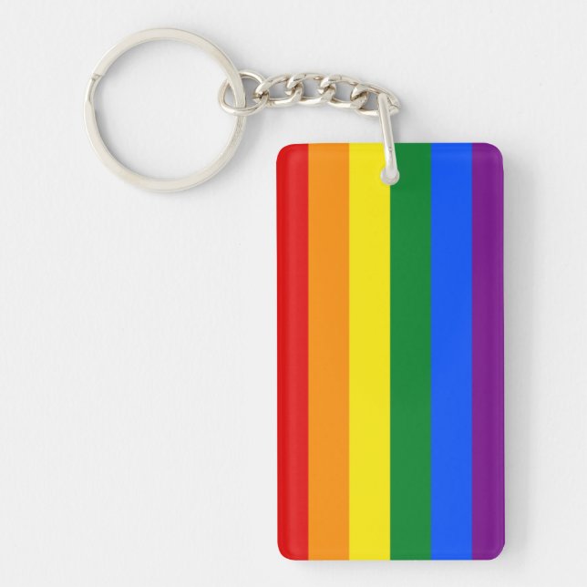 Llavero feminista del orgullo gay del lgbt de la bandera (Frente)