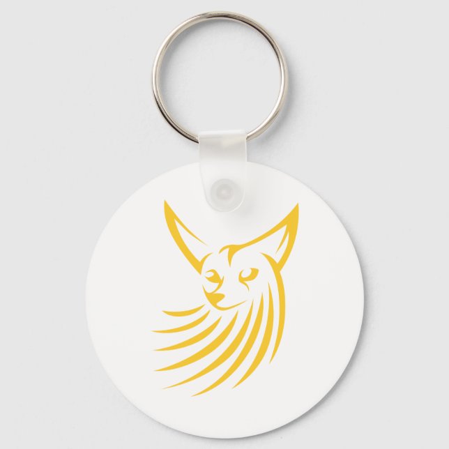 Llavero Fennec Fox en el estilo de dibujo de sordos (Anverso)
