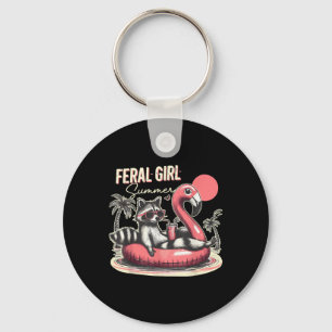 Llavero Feral Chica Summer Funny Meme Feral Raccoon Summer