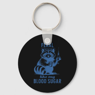 Llavero Feral Como Mi Azúcar En Sangre Raccoon Diabetes