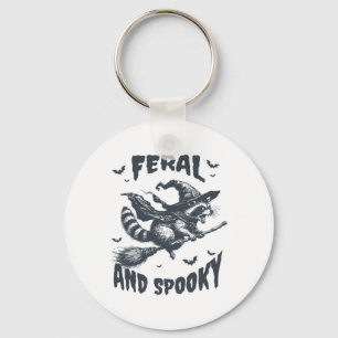 Llavero Feral Y Spooky Raccoon Witch Gorra Halloween Funny