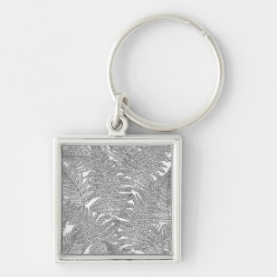 Llavero Fern en blanco y negro