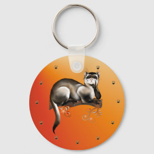 Llavero Ferret En Una Cadena Clave De Sucursal