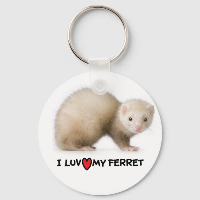 Llavero Ferret Keychain "Amo mi Ferret" (Anverso)