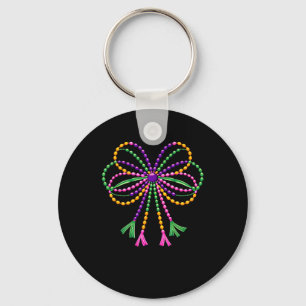 Llavero Festival Coquette Bow Mardi Gras Fleur De Lis Carn
