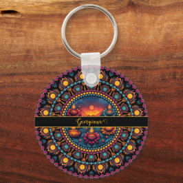 Llavero Festival Diwali colorido personalizado Mandala